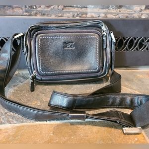 SeptWolves black fanny pack/crossbody leather bag- great for errands or travel